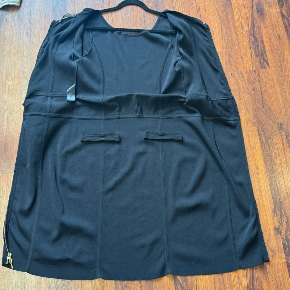 Reiss Black Zip Detail Fitted Dress Large - Picture 4 of 5